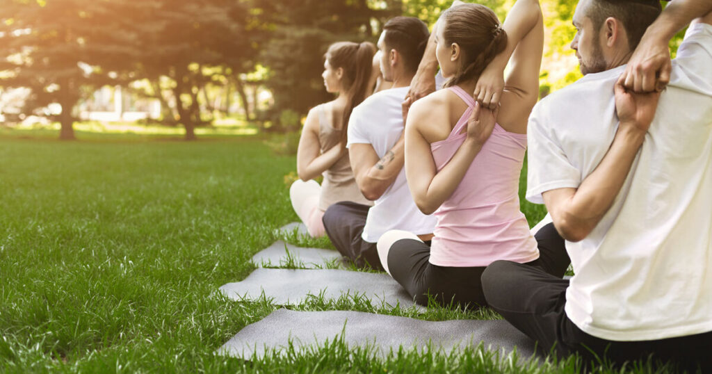 yoga, yoga in garden, do yoga together