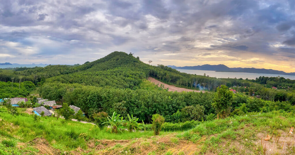 Thai village, mountains in Thailand, beautiful town in Thailand.