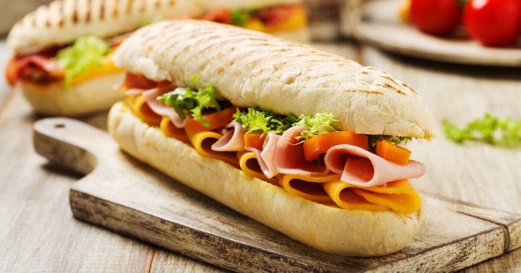 Italian sandwich, Italian panini, the best street foods in Italy.