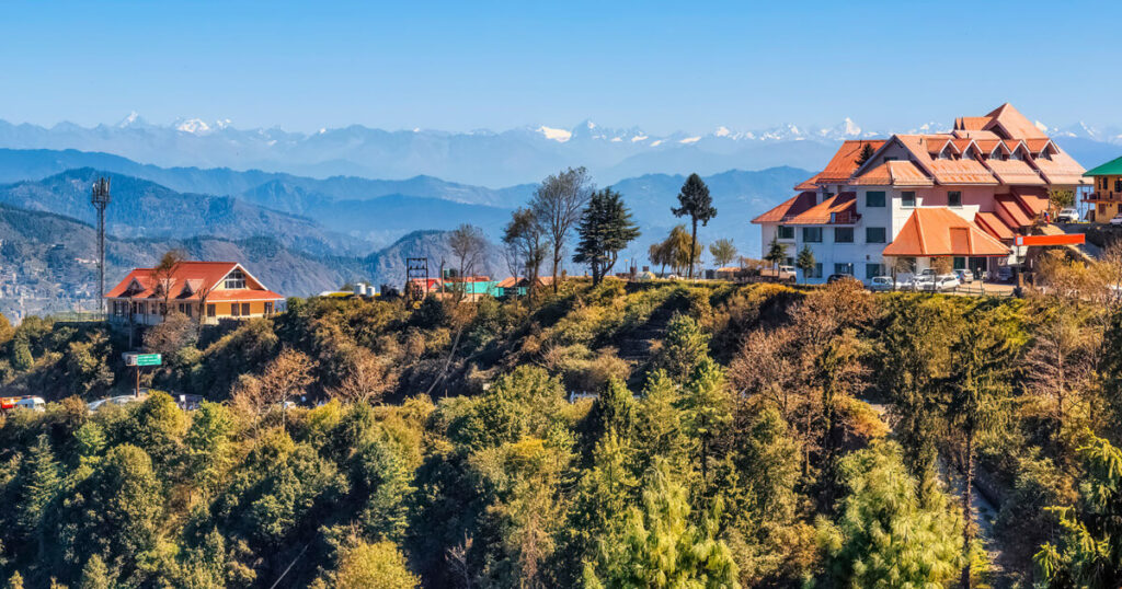 hotels on hill, stunning view, mountains view, stay on height, Himalaya view from hotel.