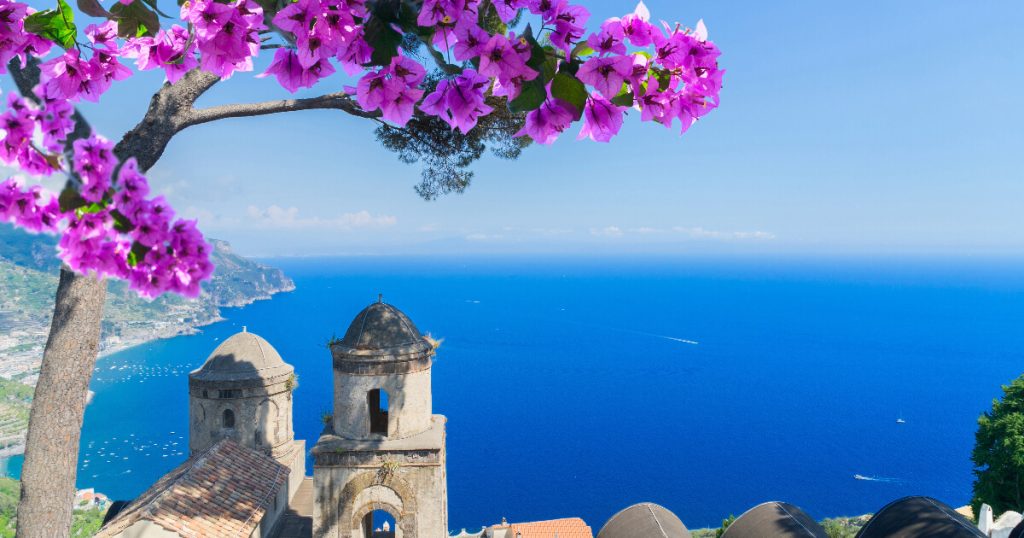 spring season in Italy, The best time to visit Italy, cherry blossom in Italy, coastal view of Italy.